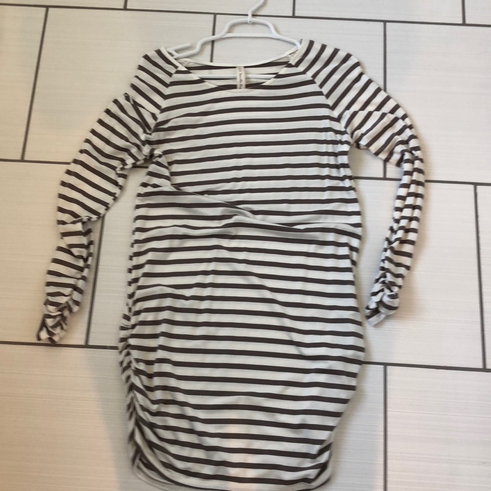 Brown and white striped tunic
